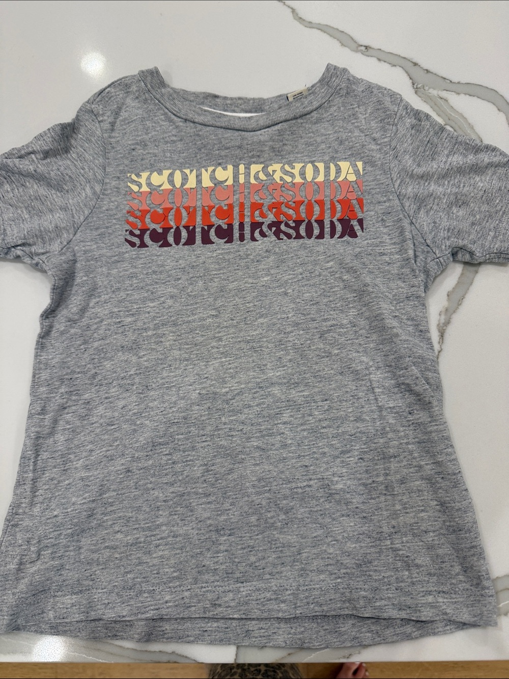 Scotch & Soda Heather Gray Tee with Multi-Color Logo